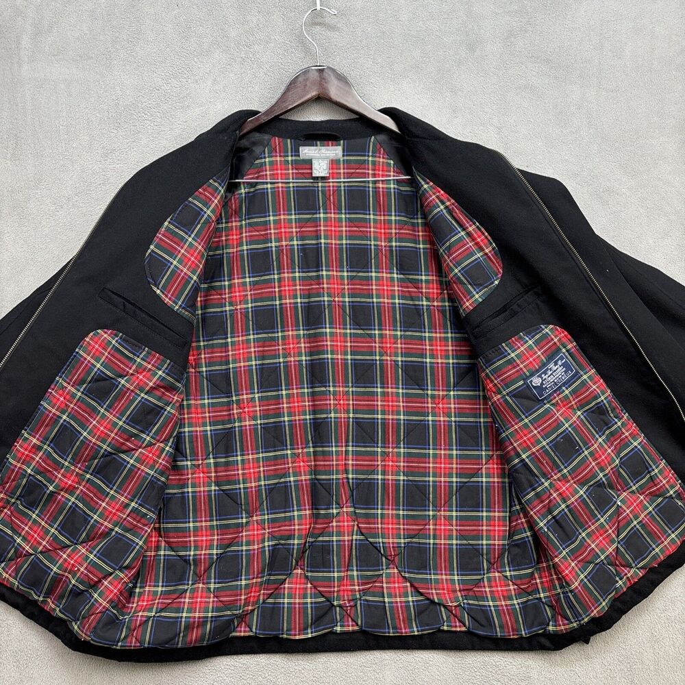 Daniel Cremieux Wool Coat Mens L Black Signature Collection Flannel Lined - Picture 6 of 12